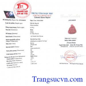 Giấy kiểm định từ trung tâm ngọc học