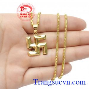 Sản phẩm còn dễ dàng kết hợp với nhiều loại trang phục khác nhau,Bộ dây chuyền nữ vàng chữ Vạn