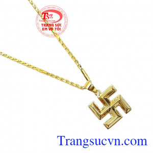 Không chỉ là bộ trang sức mà bộ dây còn được coi là lá bùa hộ mệnh mang lại may mắn cho chủ nhân,Bộ dây chuyền nữ vàng chữ Vạn