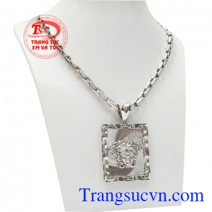 Bộ dây chuyền mang lại vẻ mạnh mẽ, nam tính,Bộ dây chuyền nam vàng trắng 