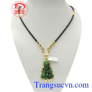 Bộ dây chuyền Quan Âm hạnh phúc bền đẹp, chế tác đọc đáo, có giấy kiểm định đảm bảo chất lượng