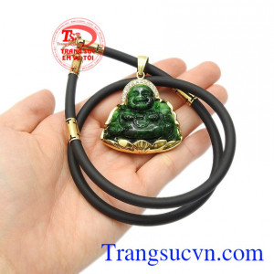 Bộ mặt dây phật Di Lặc bọc vàng tinh tế.