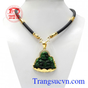 Bộ mặt dây phật Di Lặc bọc vàng là sản phẩm mang lại tài lộc may mắn cho người đeo.