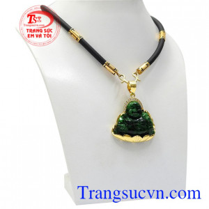 Bộ mặt dây phật Di Lặc bọc vàng đeo hợp thời trang,