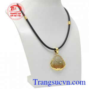 Bộ mặt dây phật Di Lặc đẹp là sự kết hợp giữa mặt phật Di Lặc bọc vàng và dây cao su bọc vàng.