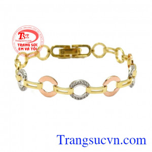Lắc tay nữ vàng phong cách được chế tác tỉ mỉ theo công nghệ Hàn Quốc,Lắc tay nữ vàng phong cách