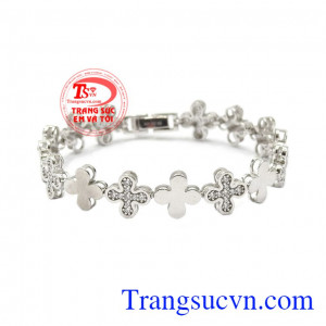 Lắc tay nữ vàng trắng nhập khẩu được làm từ vàng 10k nhập khẩu hoàn toàn từ Hàn Quốc,Lắc tay nữ vàng trắng nhập khẩu