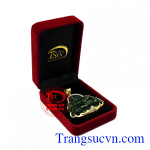 Mặt dây vàng Jadeite Phật Di Lặc