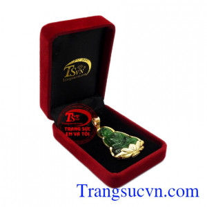 Mặt phật A Di Đà Jadeite bọc vàng bảo hành 12 tháng.