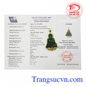 Mặt phật A Di Đà Jadeite bọc vàng 14k