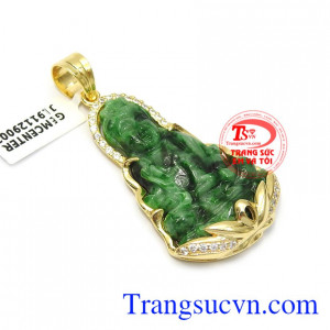 Mặt phật bà cẩm thạch từ bi đeo đẹp, sang trọng, phù hợp nhiều lứa tuổi và trang phục khác nhau