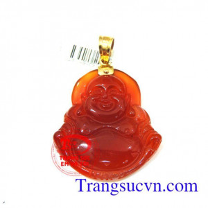 Mặt phật di lặc mã não đỏ