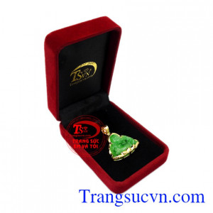 Mặt phật vàng Di Lăc Jadeite 14k nam tính.