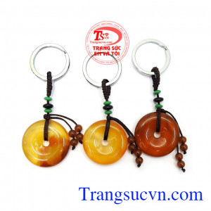 Móc chìa khóa đồng xu mã não