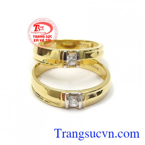 Nhập khẩu nguyên chiếc thiết kế mới lạ, độc đáo, tinh xảo Nhẫn cưới tình yêu hòa hợp