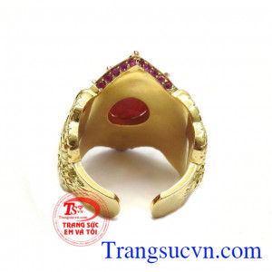 Nhẫn nam Ruby thiên nhiên