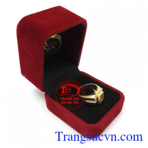 Nhẫn nam thạch anh vàng thịnh vượng sang trọng, thời trang, cá tính