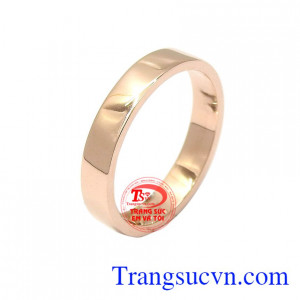 Nhẫn nam vàng hồng phong cách vàng 14k chế tác đơn giản, thời trang, mang lại sự sang trọng và lịch lãm cho người đeo