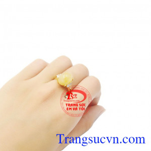 Nhẫn nữ vàng gắn đá quý Sapphire thiên nhiên dành cho phái đẹp, đeo hợp thời trang và quý phái