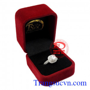 Nhẫn nữ vàng trắng cao cấp thương hiệu uy tín, giao hàng toàn quốc,Nhẫn nữ vàng trắng cao cấp