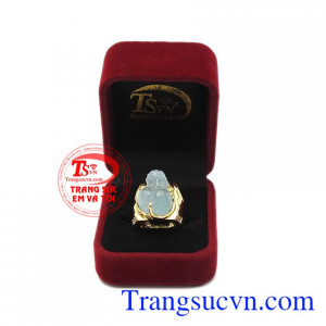 Nhẫn tỳ hưu aquamarine thịnh vượng