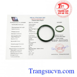 Sản phẩm có giấy kiểm định đá quý. Vòng cẩm thạch thiên nhiên quý bà.