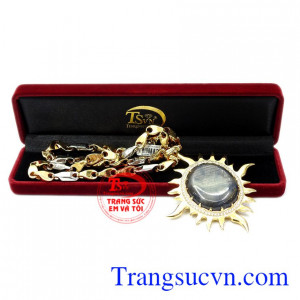 Bộ mặt dây Sapphire ánh hào quang