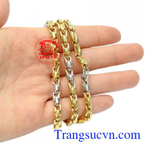Dây chuyền nam vàng phát lộc vàng 10k tinh tế.