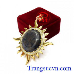 Mặt dây nam Sapphire ánh hào quang