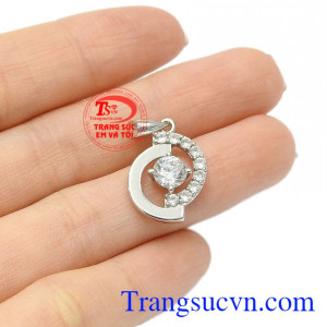Mặt dây nữ vàng trắng thanh tao vàng 10k.