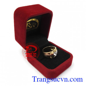 Nhẫn nam vàng tây thời trang sang trọng, mạnh mẽ