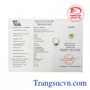 Nhẫn nữ bạc Peridot nữ tính
