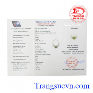 Nhẫn nữ bạc Peridot tinh tế