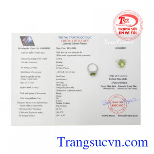 Nhẫn nữ bạc Peridot trang nhã