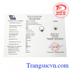 Sản phẩm có giấy kiểm định đá quý.