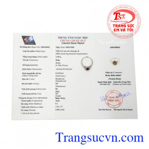 Sản phẩm có giấy kiểm định đá quý.