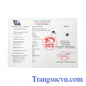 Sản phẩm có giấy kiểm định đá quý