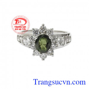 Sản phẩm được các bà các mẹ ưa chuộng và lựa chọn,Nhẫn nữ bạc Sapphire quý phái