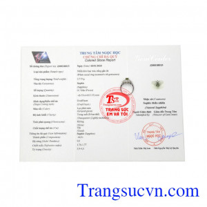 Sản phẩm có giấy kiểm định đá quý