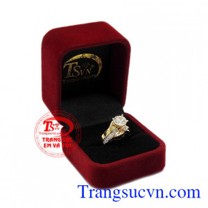 Đây là món quà ý nghĩ để dành tặng cho người phụ nữ mà bạn yêu thương. Nhẫn nữ vàng màu quý phái