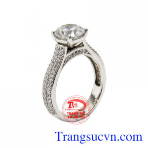 Nhẫn nữ vàng trắng thanh thoát được nhập khẩu từ Korea vàng 10k chất lượng.