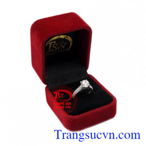 Nhẫn nữ vàng trắng thanh thoát vàng 10k 