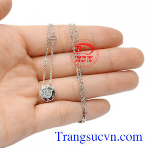 Bộ dây chuyền liền mặt kiểu cách tinh tế vàng 10k.