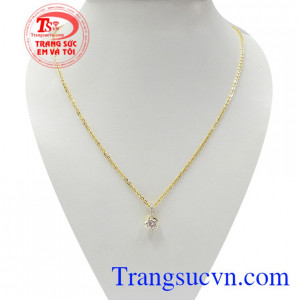 Bộ dây chuyền nữ duyên dáng vàng 10k kết hợp mới lạ, độc đáo, rất được phái đẹp ưa chuộng