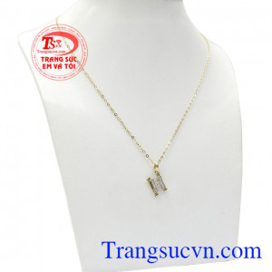 Kiểu dáng thanh lịch, trang nhã mang lại sự quý phái cho người sử dụng,Bộ dây chuyền nữ vàng chữ H