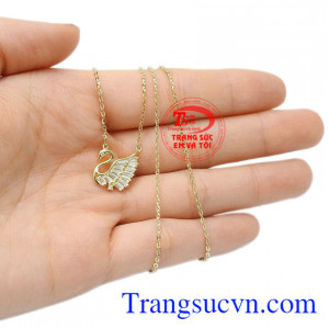 Bộ dây chuyền vàng thiên nga vàng 10k thủy chung.