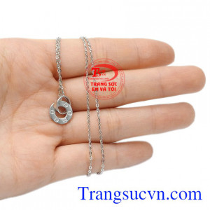 Bộ dây chuyền vàng trắng định mệnh thanh tao, yêu kiều.