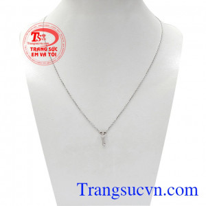Bộ dây vàng trắng chìa khóa là sản phẩm nhập khẩu cao cấp của Hàn Quốc chế tác từ vàng 10k,Bộ dây vàng trắng chìa khóa