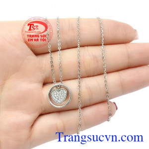Bộ dây chuyền luôn nằm trong top các sản phẩm được yêu thích nhất,Bộ dây vàng trắng trái tim