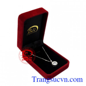 Bộ mặt dây vàng trắng ấn tượng vàng 10k